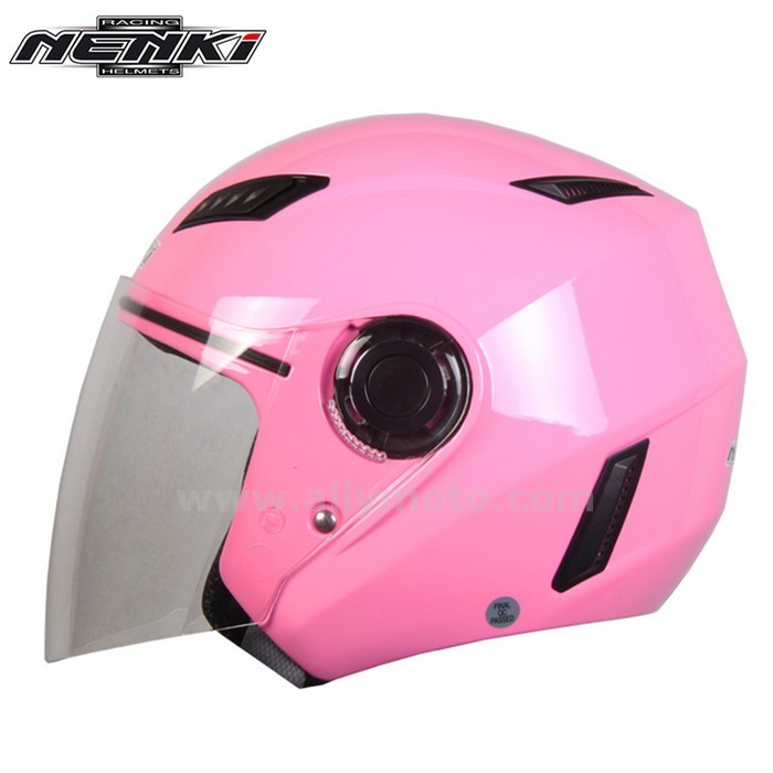 129 Nenki Open Face Helmet Motorbike Cruiser Chopper Touring Street Scooter Riding Clear Lens Shield@3